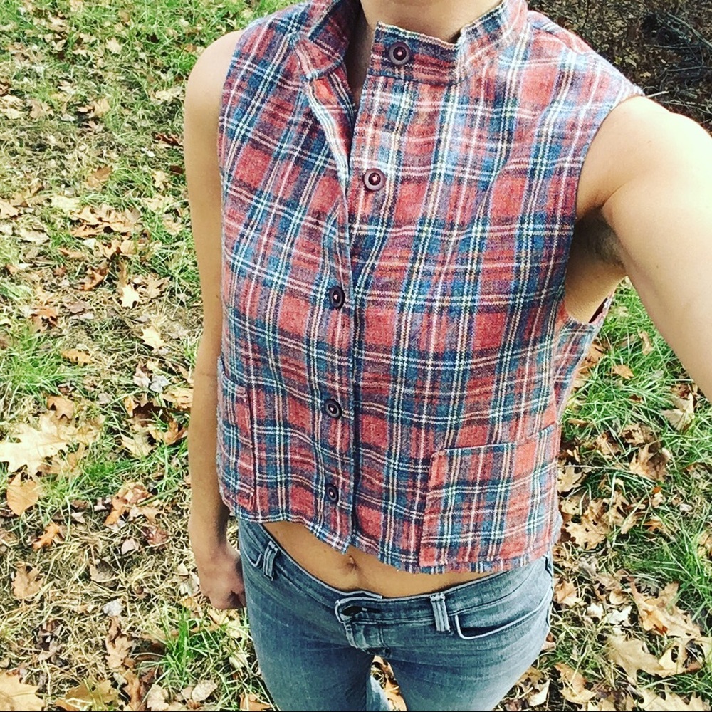 Vintage 40s Wool Plaid Vest